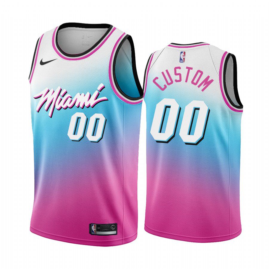 Men Miami Heat #00 custom blue pick city edition vice 2020 nba jersey